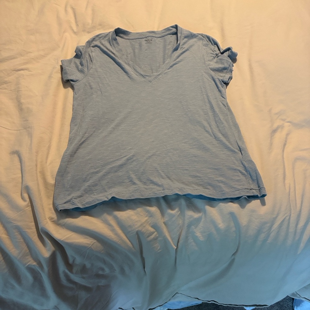 Madewell Soft Blue V-Neck Tee